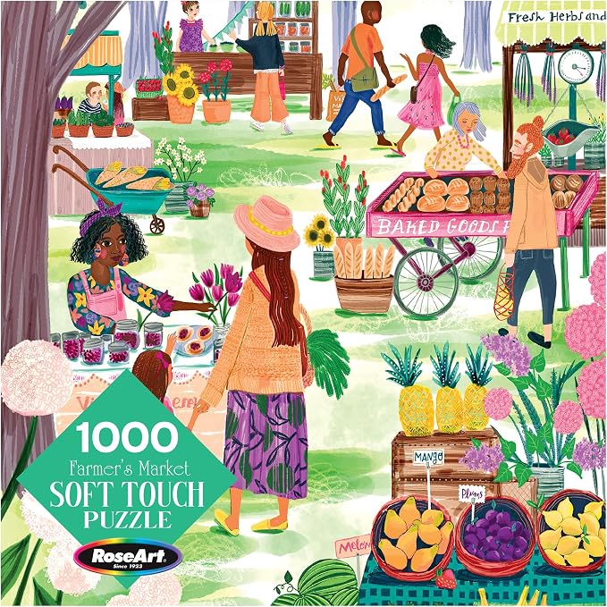 RoseArt - Soft Touch - Farmer's Market - 1000 Piece Jigsaw Puzzle for Adults