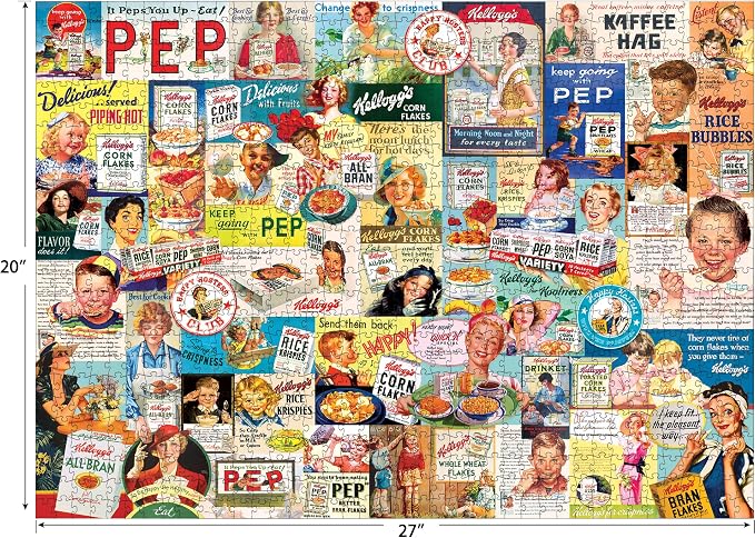RoseArt - Kellogg's - Cereal Ads - 1000 Piece Jigsaw Puzzles for Adults