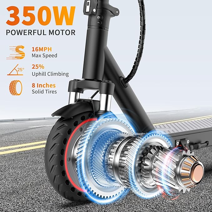 Aovowheel Electric Scooter for Adults, Folding E Scooter with 350W/500W Motor 16/24 Mph Top Speed, Max 19-23 Miles Long Range, 8.5''/10''/14''Tires Commuting Scooters with Dual Brakes System, APP