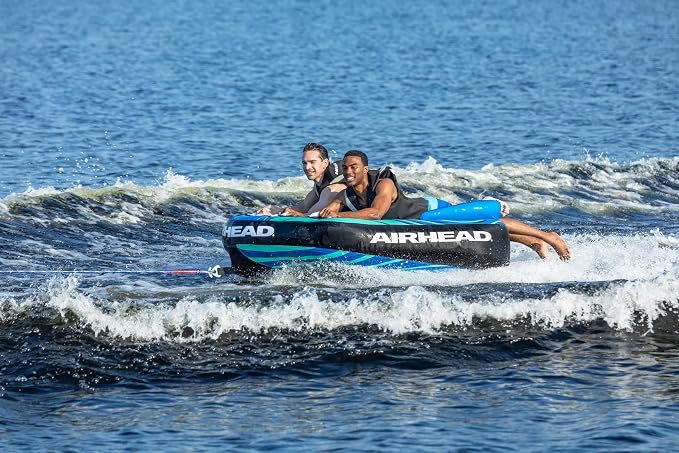 Airhead G-Force Towable Tube for Boating, 1-4 Rider Inflatable Boat Tube for Water Tubing, Heavy Duty Full Nylon Cover, Stabilizer Fins with Neoprene Knuckle Guards, Speed Safety Valve
