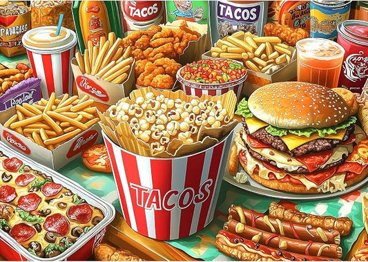 Super Delicious Tacos Food 1000 Piece Puzzles for Adults, Challenge Art Clearance Jigsaw Puzzles, for Gifts Birthday Party Game Family, 27.5 * 19.7 Inch Dust Free Puzzle