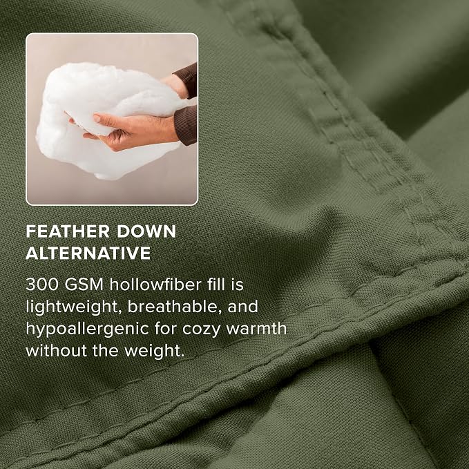 Bare Home Bed-in-A-Bag 5 Piece Comforter & Sheet Set - Twin XL - Goose Down Alternative - Ultra-Soft 1800 Premium Bedding Set (Twin XL, Cypress/Cypress)