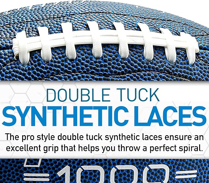 Franklin Sports Youth + Adult Footballs - Extra Grip 1000 Official Size, Junior + Pee Wee Kids - 1 + 12 Packs