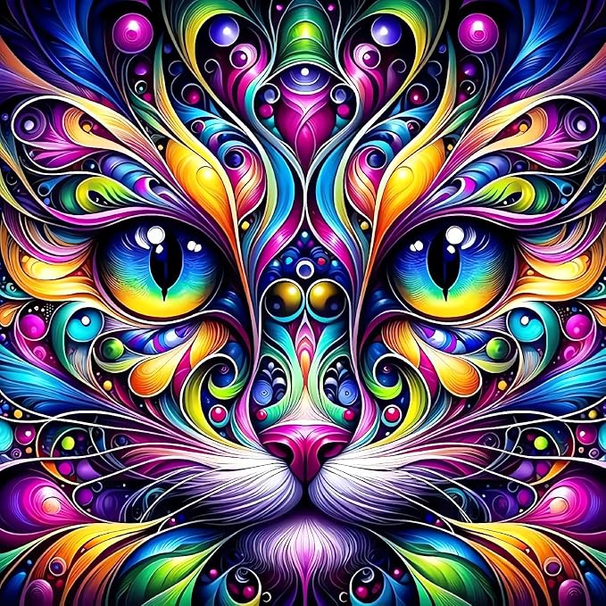 Paint by Numbers for Adults and Kids Beginner, Animal Cat Painting by Number Kits On Canvas, Number Artist Paint by Number Kit DIY Oil Painting Acrylic Paints, Home Wall Decor Gift 13.78X13.78 inch