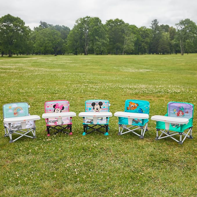 Bright Starts Disney Finding Nemo Pop 'N Sit Portable Booster, Indoor/Outdoor Use, Floor Seat with Feeding Tray, 6 Mos - 3 Yrs