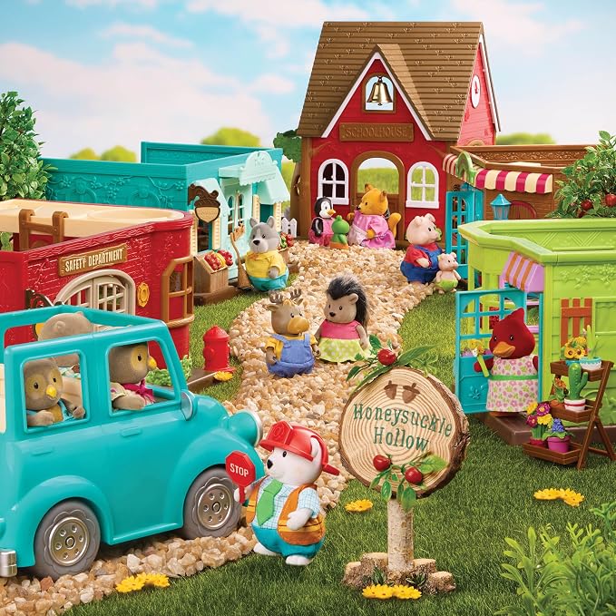 Li'l Woodzeez – Li'l Petals Flower Shop – 29 Pieces Dollhouse Playset with 2 Posable Figures & Storybook – Miniature Furniture & Accessories – Stackable Playset for 3+ Years