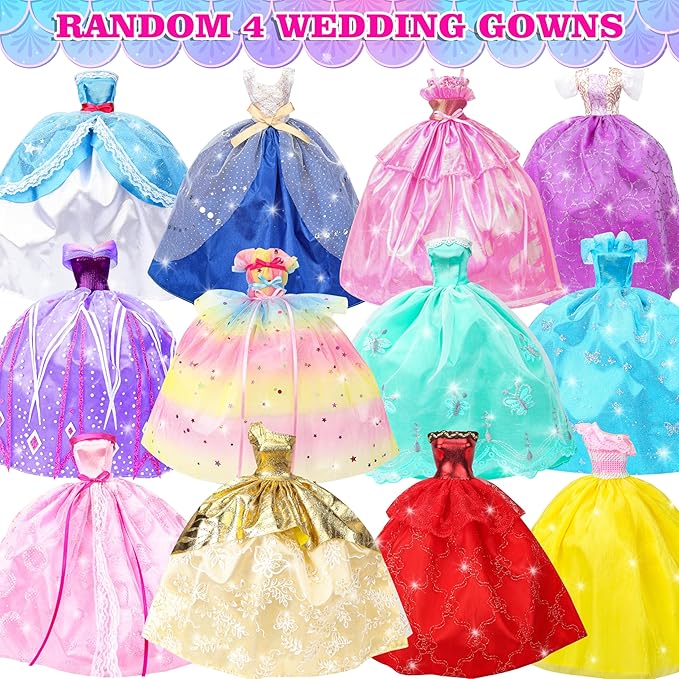 Style Shine Doll Clothes and Accessories Set, Wedding Gowns, Evening Dresses, Fashion Dresses, Casual Outfits Top and Pant, Swimsuit Bikini, Hangers, Shoes and Accessories Toys for Girl Gift