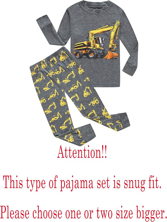 Family Feeling Kids & Toddler Boys Pajamas 2 Piece Pjs Set 100% Cotton Sleepwear