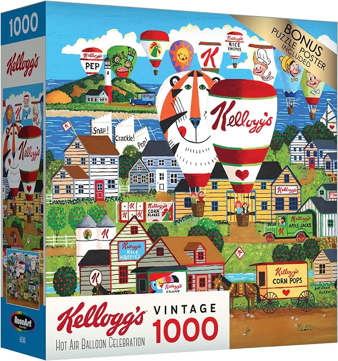 RoseArt - Kellogg's - Hot Air Balloon Celebration - 1000 PC Jigsaw Puzzles for Adults