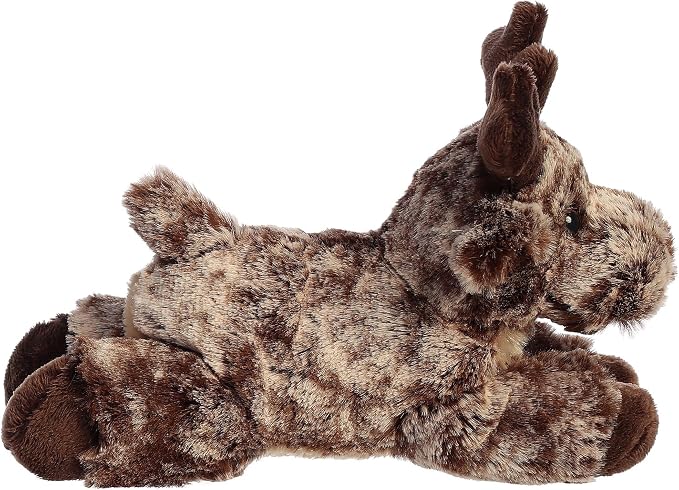 Aurora® Adorable Mini Flopsie™ Maia Moose™ Stuffed Animal - Mini Companions Ready for Playful Adventures - for Kids All Ages, Toddlers, Adults, and Families - Brown 8 Inches