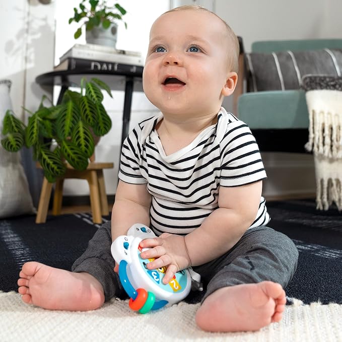 Baby Einstein Tiny Tempo Musical Toy Drum, Ages 3+ Months, Bead Chaser