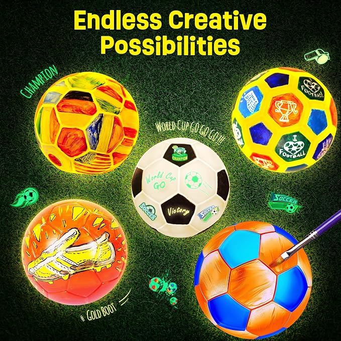 Paint Your Own Soccer Ball Lamp Kit, World Cup Soccer Gifts 3D Night Light, Art Supplies Creativity Arts and Crafts for Kids Ages 8-12, Birthday Gifts for Kids Boys Girls Ages 3 4 5 6 7 8 9 10 11 12+
