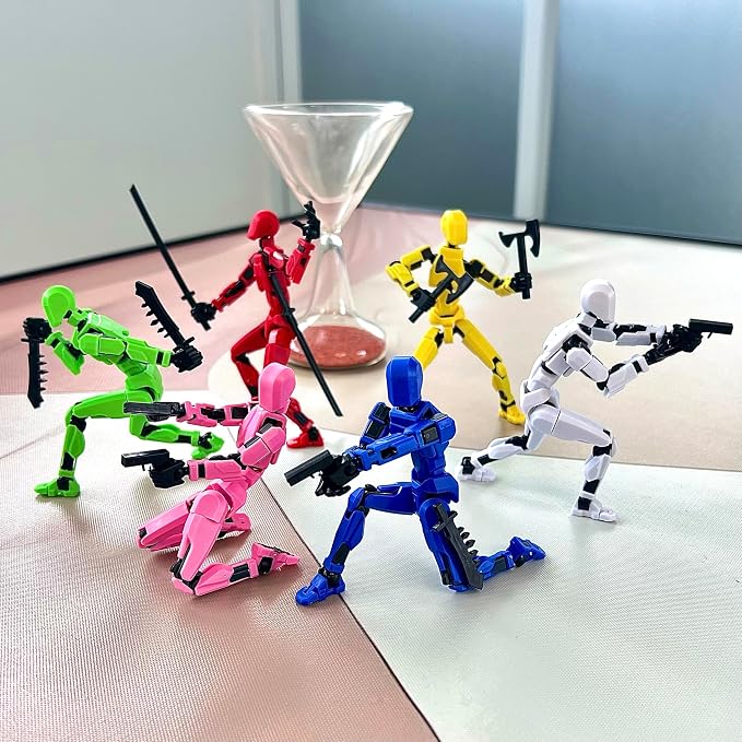 (Assembly Completed) 6 Packs Titan13 Action Figure, Dummy 13 3D Printed Action Figure Toy Gifts for Kids, Robot 13 ActionFigure Full Body Mechanical Doll Christmas Birthday Gift for Boys Girls
