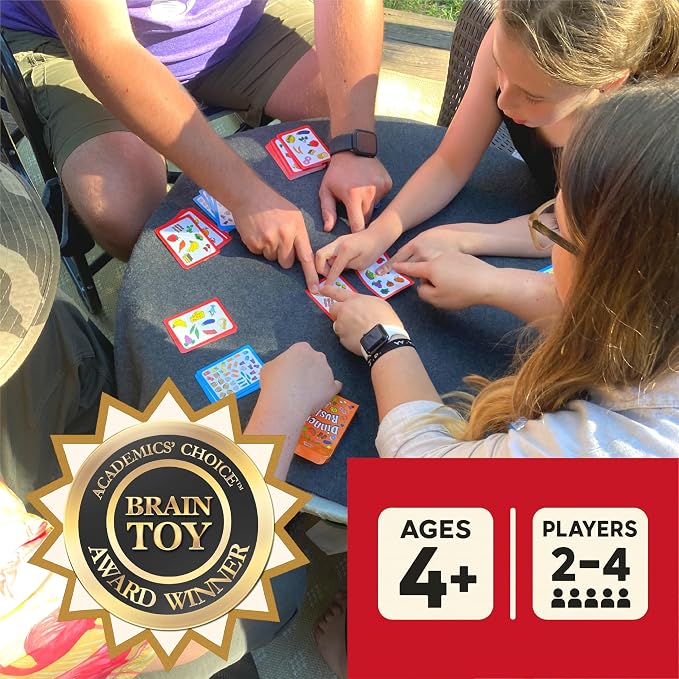 Dinner Rush Card Game - Pocket-Sized Kids Restaurant Activities - 2-in-1 Picture and Quantity Matching - Smart Card Games - Matching Games for Kids - 2-4 Players, Ages 4-8