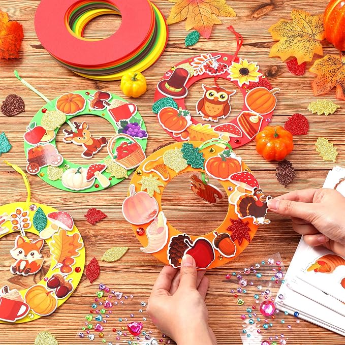 Capoda Summer Bookmark Craft Kits Felt DIY Make Your Own Bookmark with Tropical Fruits Pool Beach Foam Stickers for Classroom Activities Reading Camping Reward Party Favors(24,Fall)