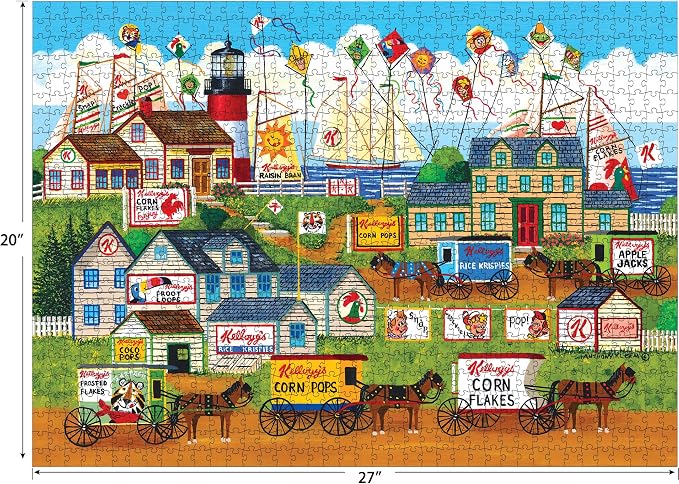 RoseArt - Kellogg's - Town by The Sea - 1000 Piece Jigsaw Puzzles for Adults