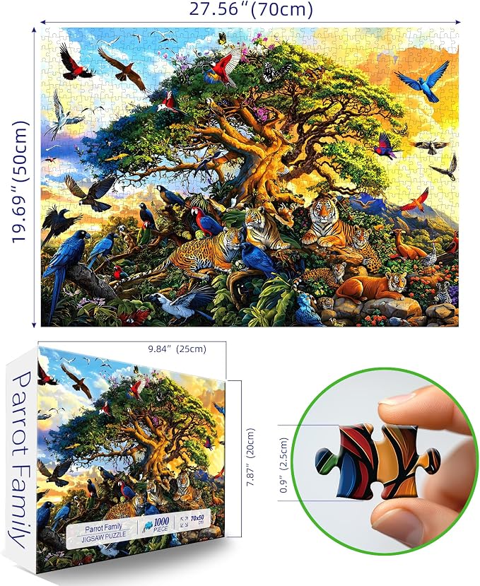 1000 Piece Puzzle for Adults - Forest Jubilee Puzzle with Letters on Back 27.5"x19.7", Nature Lovers Challenging Adult Jigsaw Puzzle, Hard Puzzle for Adult Relax Art Gift