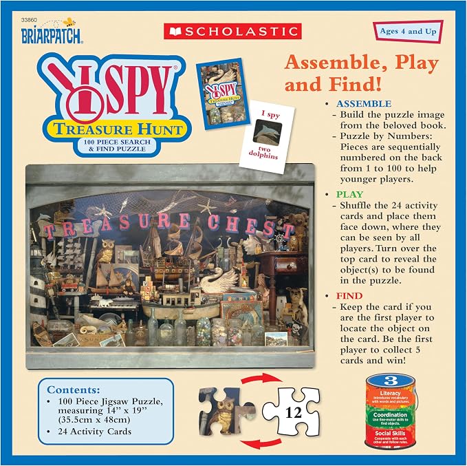 Briarpatch, I SPY Treasure Hunt 100 Piece Jigsaw Puzzle, Based On Search and Find Books, Preschool Learning for Kids