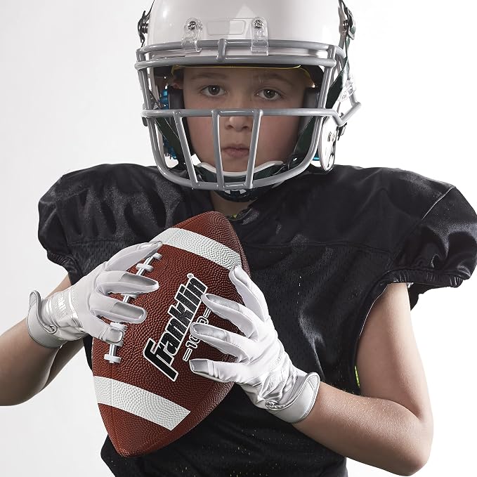 Franklin Sports Kids Junior Grip-Rite Youth Junior Size Rubber Footballs - Peewee Kids Durable Outdoor Footballs - Single & Bulk Packs Available