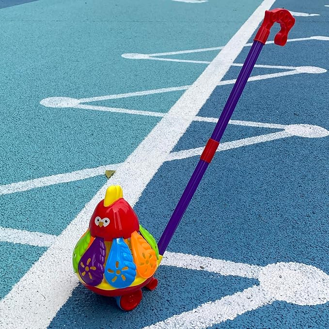 Toys car for Kids with Spinning Wings & Jingle Bell - Educational Fun for Christmas, Halloween, Thanksgiving, Birthday Gifts, Rooster Toys - Toddler Push Toys(Color Random)