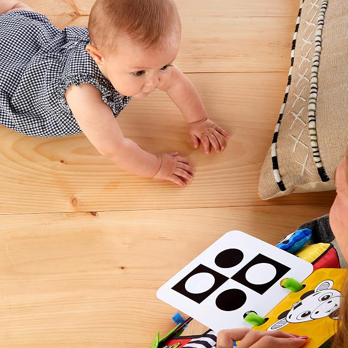 Baby Einstein Flip for Art High Contrast Floor Activity Mirror with Take Along Cards, Tummy Time Play, Newborn+