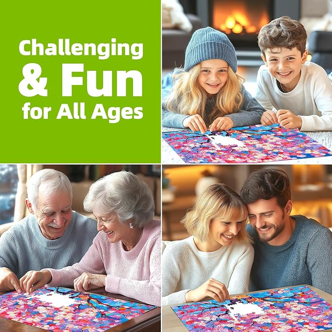 Beautiful Flowers 500 Piece Puzzles for Adults, Fun Pretty Art Puzzles for Adults 500 Pieces with HD Print & Poster, 20" X 20" Dust Free Party Family Games