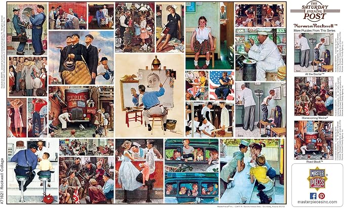 MasterPieces SEP Collages 1000 Puzzles Collection - Rockwell Collage 1000 Piece Jigsaw Puzzle