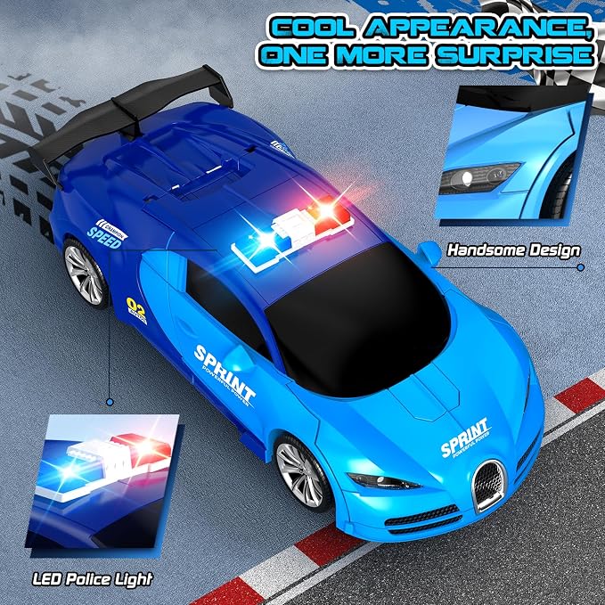 Remote Control Car, One-Click Becoming Robot Transforming Toys Car for Boys, Smooth Deformation, Demo Mode, 360° Rotation, Easy to Use, 2.4GHZ, with LED Lights, RC Cars for Christmas, Kids