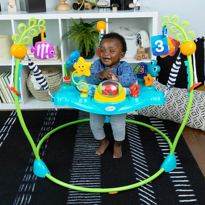 Baby Einstein Ocean Explorers Curiosity Cove 2-in-1 Educational Activity Jumper and Floor Toy, Max weight 25 lbs., Ages 6 Months+, Unisex