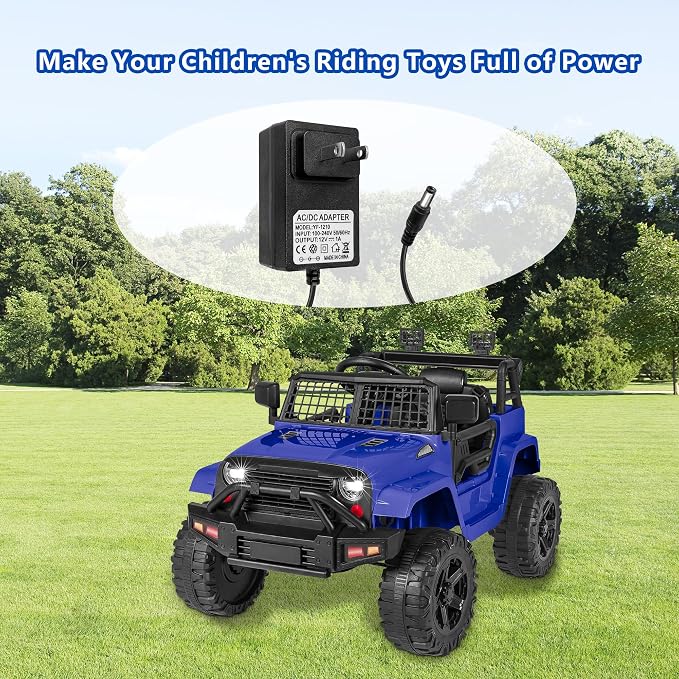 12V Battery Charger for Kids Ride On Toys, Electric Cars, Power Wheels, Motorcycles, ATVs, for Jeep, for Dodge Charger Toy Car Universal adapter for 12V Ride On Vehicles and Small Electric Toys
