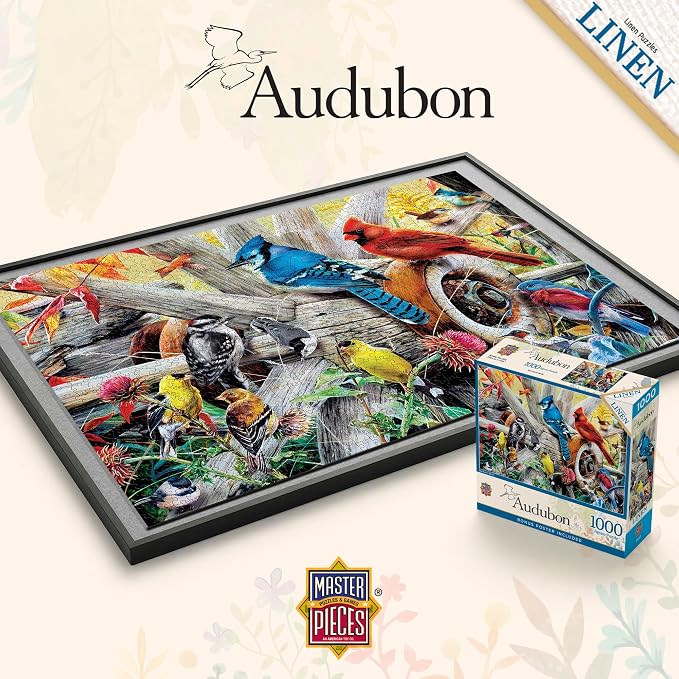 MasterPieces 1000 Piece Jigsaw Puzzle for Adults, Family, Or Youth - Backyard Birds - 19.25"x26.75"