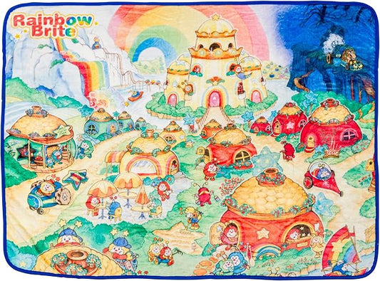 Silver Buffalo Rainbow Brite Rainbowland 45" x 60" Fleece Throw, Soft and Cozy Blanket, 250 GSM