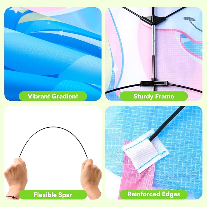 JOYIN 43.3'' Unicorn Kite Easy to Fly for Kids and Adults, Large Beach Kite for Outdoor Games and Activities