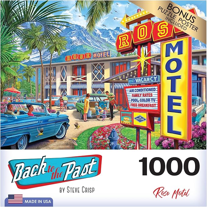 RoseArt - Back to The Past - Rose Motel - 1000 Piece Jigsaw Puzzle for Adults
