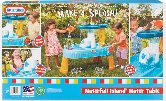 Little Tikes Waterfall Island Water Table (Amazon Exclusive) Activity Playset with Accessories, Outdoor, for Boys and Girls Ages 2-5 Years