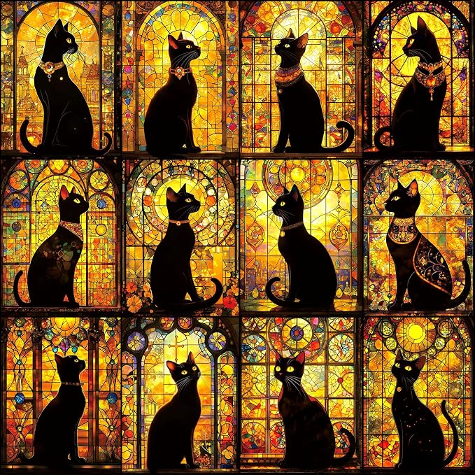 Black Cats 500 Piece Puzzles for Adults Clearance, for Halloween Birthday Party Challenge Games Family, 20" X 20" Dust Free Puzzles