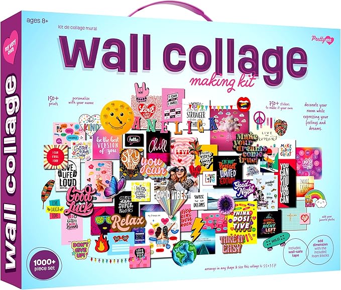 Pretty Me Wall Collage Kit for Teen & Tween Girls - Arts Craft Easter Gift Ideas for Age 11, 12,13, 14, 15, 16 Year Old Girl - Birthday Gifts for Teenage Bedroom Decor - Teens Creative Crafts Kits