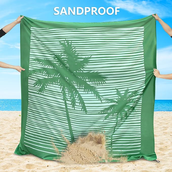 HIHOHO Beach Blanket Waterproof Sandproof Extra Large Beach Mat 79" X 83"/120"x108"for 1-8 Adults Quick Drying Durable Outdoor Picnic Mat for Beach Travel Camping Hiking