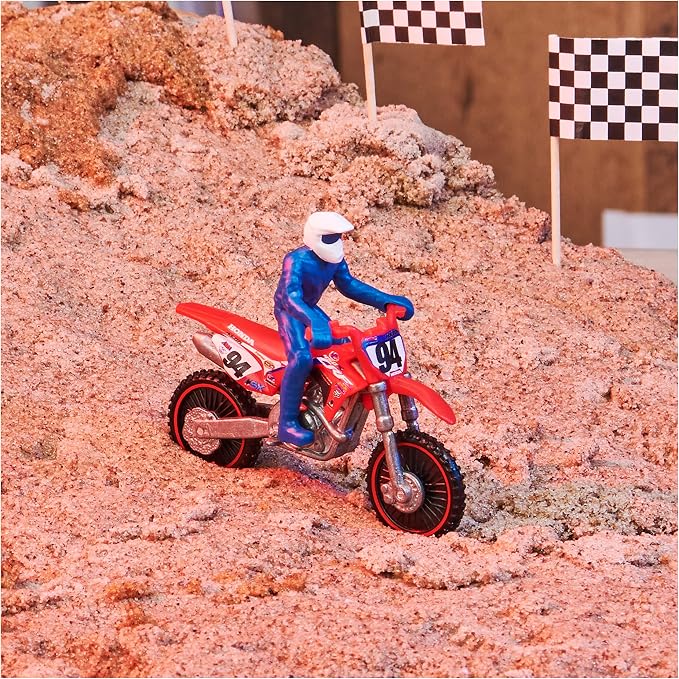 Supercross, Authentic 5-Pack of 1:24 Scale Die-Cast Motorcycles with Rider Figure, Toy Moto Bike for Kids and Collectors Ages 3 and up