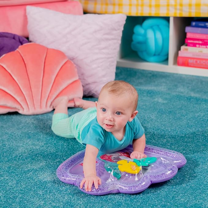 Bright Starts Disney Princess Ariel Water Mat, The Little Mermaid Sea Treasures, Purple, Baby Girl Newborn +
