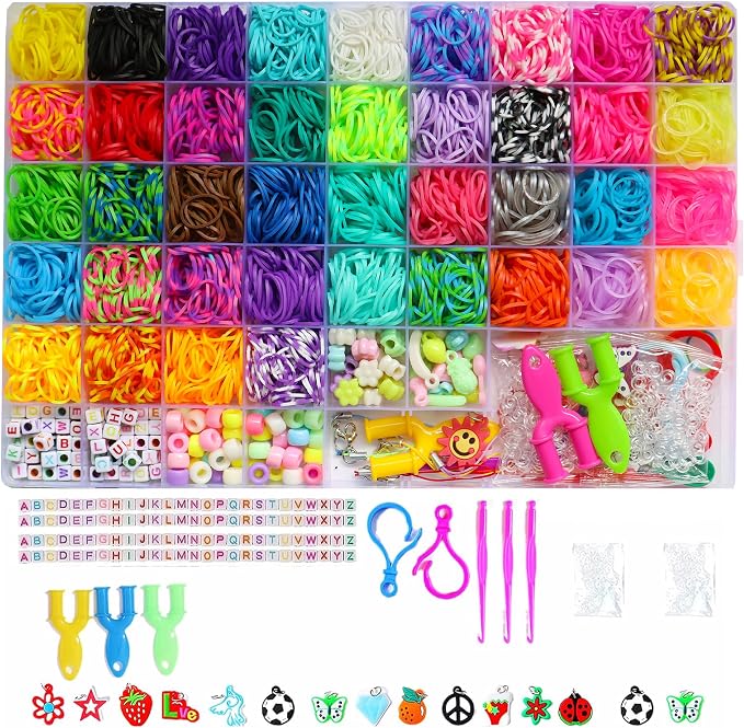 JIYAKO 4000+Rubber Band Bracelet Kit,40 Color Loom Bracelet kit, Friendship Bracelet Making kit