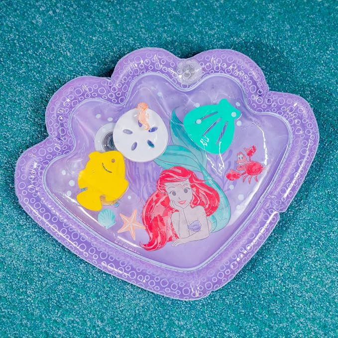 Bright Starts Disney Princess Ariel Water Mat, The Little Mermaid Sea Treasures, Purple, Baby Girl Newborn +