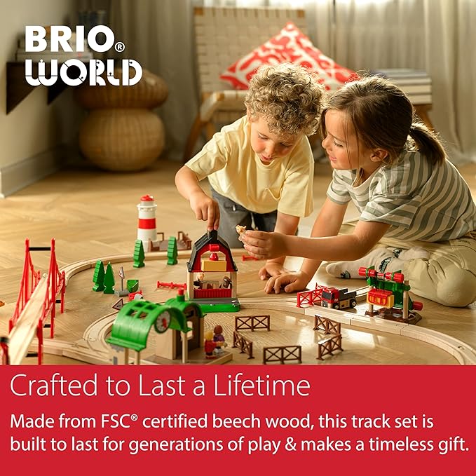 BRIO World Advanced Expansion Pack - 11-Piece Wooden Train Track - FSC-Certified - Compatible with All Railways - Includes Wooden Tracks & Switches for Interactive Railway Fun - Ages 3 & Up