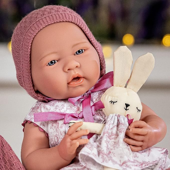 JC Toys La Newborn Royal Collection | Anatomically Correct Real Girl Baby Doll | 15" All-Vinyl Baby Doll | Designed by Berenguer Made in Spain | Ages 2+ | Pink Gift Set