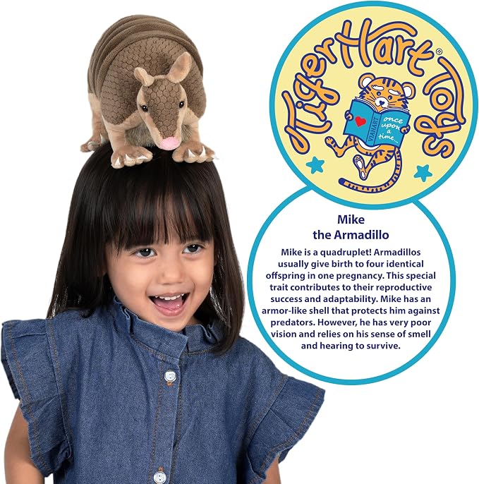 TigerHart Mike The Armadillo - 9 Inch (Tail Measurement not Included!) Stuffed Animal Plush