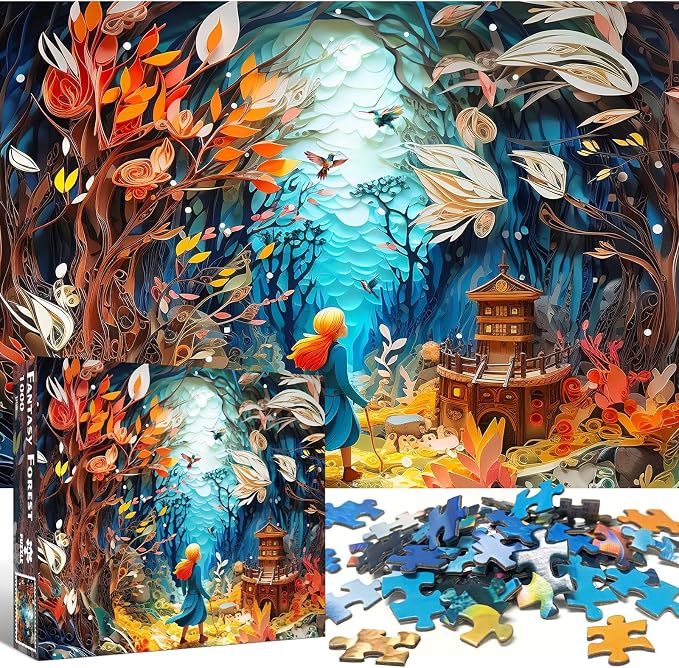 Fantasy Forest Jigsaw Puzzle, 1000 Piece Puzzle for Adults, Impossible Hard Difficult Challenging Puzzles for Adults 1000 Pieces, Home Decoration Puzzle, Interlock Perfectly No Dust