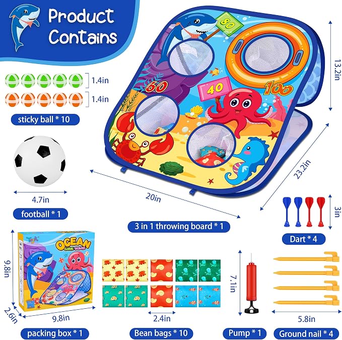 Animal Bean Bag Toss Game Toy Outdoor Toss Game, Family Party Party Supplies for Kids, Gift for Boys Birthday or Christmas for Toddlers Ages 3 4 5 6 Year Old