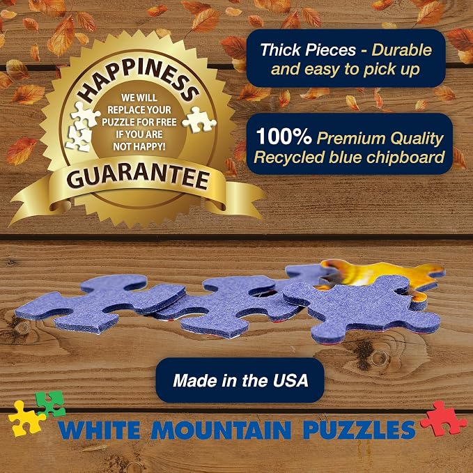 White Mountain 1000 Piece Jigsaw Puzzle Vintage Country Scenic Puzzle with Large Pieces Gift for Adults and Family 24" x 30" - Country Cafe