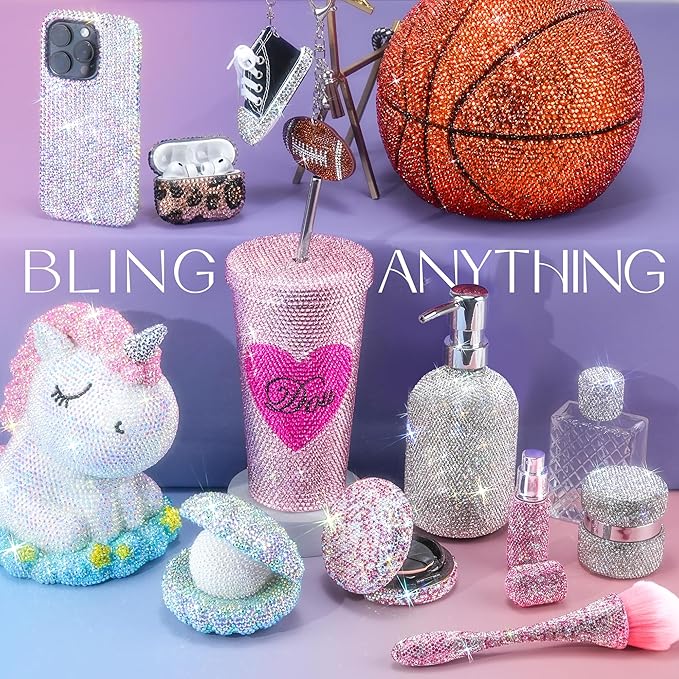 32000 Pcs Resin Jelly Rhinestones Kit, Red 2/3/4/5/6mm Flatback Rhinestones with 3 Pcs B7000 Jewelry Glue & Tools, All-in-One Bedazzling Kit for DIY Arts & Crafts Gifts