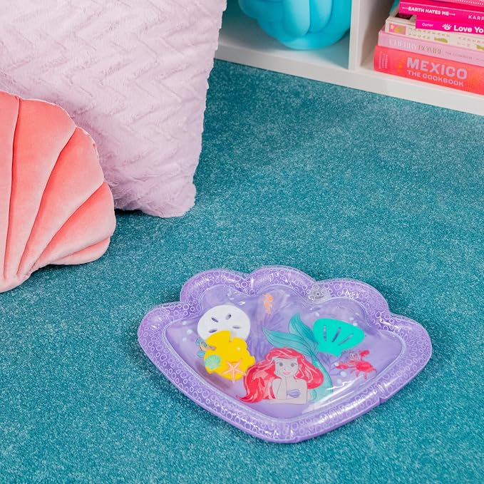 Bright Starts Disney Princess Ariel Water Mat, The Little Mermaid Sea Treasures, Purple, Baby Girl Newborn +